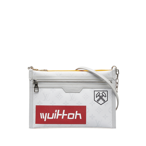 Pre-Loved Louis Vuitton Monogram Antartica Double Flat Messenger - Picture 1 of 11
